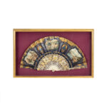 Framed Victorian Hand Painted Fan of Various Scenes