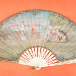 Framed Victorian Hand Painted Fan with Four Figures - Image 2