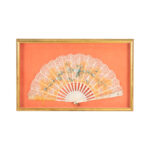 Framed Victorian Hand Painted Fan with Florals and Lace