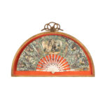Victorian Hand Painted Fan in Arched Frame