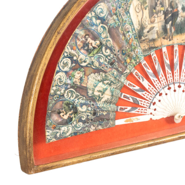 Victorian Hand Painted Fan in Arched Frame - Image 4