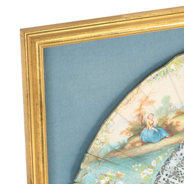 Framed Victorian Hand Painted Fan with Five Figures - Image 3