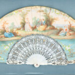 Framed Victorian Hand Painted Fan with Five Figures - Image 2