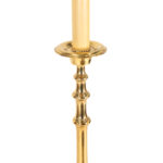 Brass Candlestick Floor Lamp with Ivory Shade - Image 3