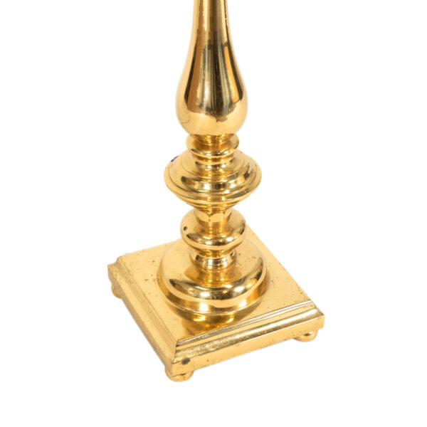 Brass Candlestick Floor Lamp with Ivory Shade - Image 2