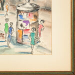 Signed Original Watercolor Street Scene - Image 3