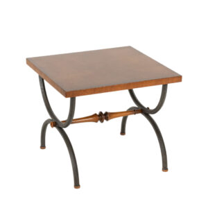 Vintage TOMLINSON Walnut Accent Table on Iron Base
