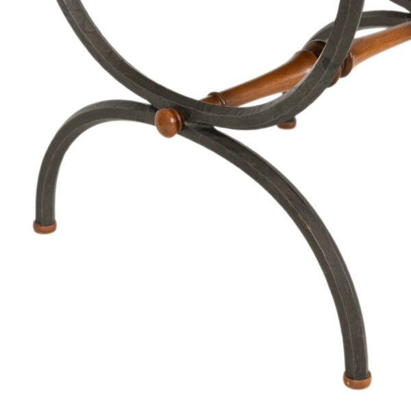 Vintage TOMLINSON Walnut Accent Table on Iron Base - Image 3