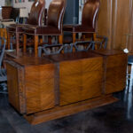 Vintage UNITED FURNITURE Mid Century Modern Walnut Tiki Brutalist Dresser - Image 5