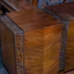 Vintage UNITED FURNITURE Mid Century Modern Walnut Tiki Brutalist Dresser - Image 2