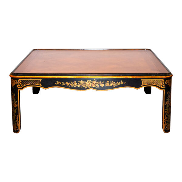 Vintage KINDEL Chinoiserie Black Lacquer Coffee Table - Image 1
