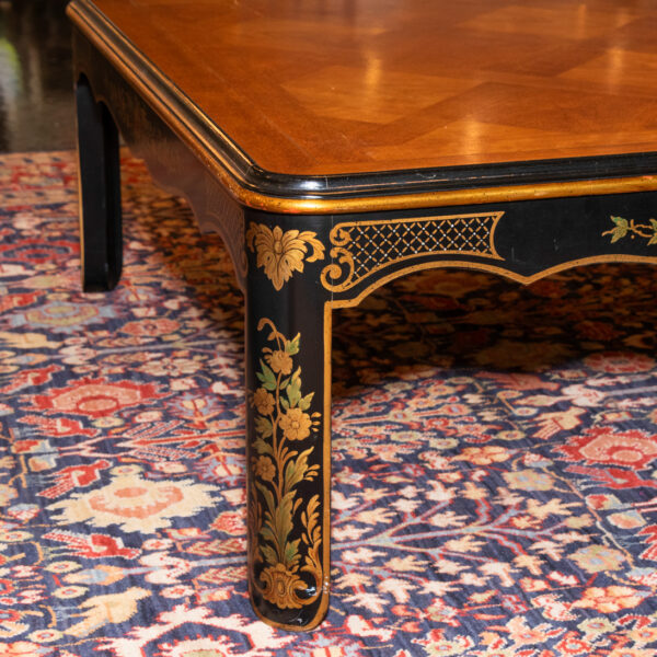 Vintage KINDEL Chinoiserie Black Lacquer Coffee Table - Image 4
