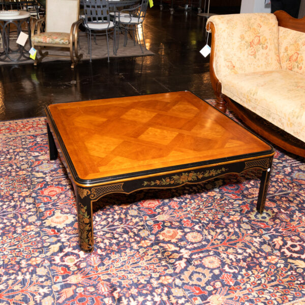 Vintage KINDEL Chinoiserie Black Lacquer Coffee Table - Image 5