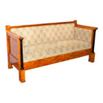 Vintage Bierdermeier Sofa with Green and Gold Foliate Upholstery - Image 2