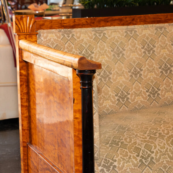 Vintage Bierdermeier Sofa with Green and Gold Foliate Upholstery - Image 4