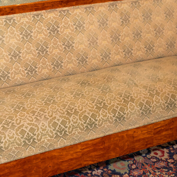 Vintage Bierdermeier Sofa with Green and Gold Foliate Upholstery - Image 5