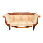 Antique English Regency Sofa with Tea Stained Upholstery