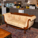 Antique English Regency Sofa with Tea Stained Upholstery - Image 6