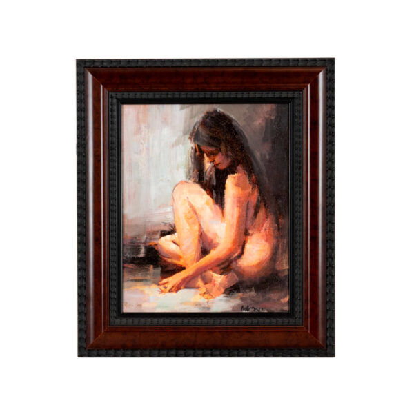 Signed Original Oil on Canvas of Seated Nude - Image 1