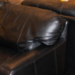 HENREDON Sofa in Black Leather Upholstery - Image 3