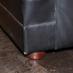 HENREDON Club Chair in Black Leather Upholstery - Image 5