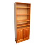 Bookshelf with Lower Doors in Light Cherry Finish