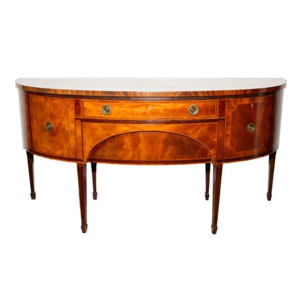 Antique Federal Style Inlaid Mahogany and Satinwood Demilune Sideboard - Image 1