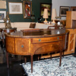 Antique Federal Style Inlaid Mahogany and Satinwood Demilune Sideboard - Image 2