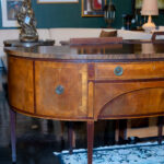Antique Federal Style Inlaid Mahogany and Satinwood Demilune Sideboard - Image 5