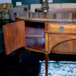 Antique Federal Style Inlaid Mahogany and Satinwood Demilune Sideboard - Image 3