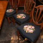 Vintage Duncan Phyfe Style Dining Table with 5 Needlepoint Upholstered Chairs - Image 7