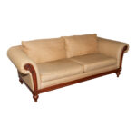 ETHAN ALLEN Wood Framed Sofa in Neutral Upholstery - Image 2