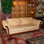 ETHAN ALLEN Wood Framed Sofa in Neutral Upholstery - Image 6