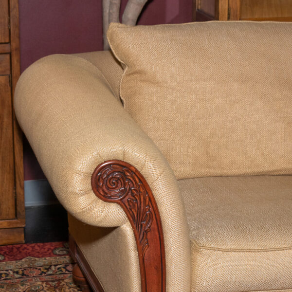 ETHAN ALLEN Wood Framed Sofa in Neutral Upholstery - Image 3