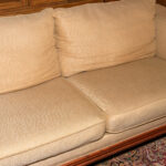 ETHAN ALLEN Wood Framed Sofa in Neutral Upholstery - Image 4