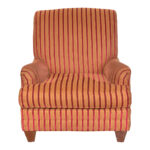 ETHAN ALLEN Accent Chair in Red and Gold Striped Upholstery