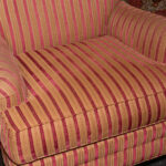ETHAN ALLEN Accent Chair in Red and Gold Striped Upholstery - Image 4