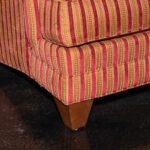 ETHAN ALLEN Accent Chair in Red and Gold Striped Upholstery - Image 5