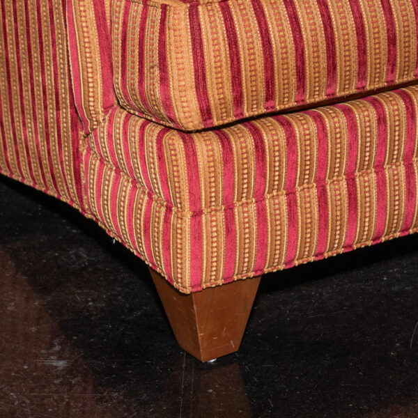 ETHAN ALLEN Accent Chair in Red and Gold Striped Upholstery - Image 5