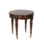 ETHAN ALLEN Tortoise Top Accent Table on Fluted Legs