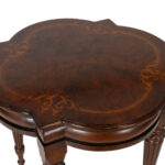 ETHAN ALLEN Tortoise Top Accent Table on Fluted Legs - Image 2