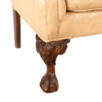 Wing Chair in Gold Silk Paisley Upholstery - Image 5