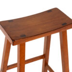 Vintage Set of 4 THOMASVILLE Teak Counter Stools - Image 2