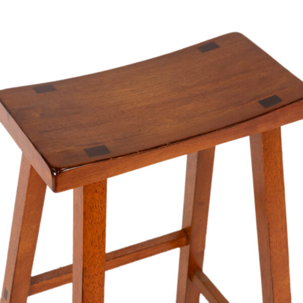 Vintage Set of 4 THOMASVILLE Teak Counter Stools - Image 2