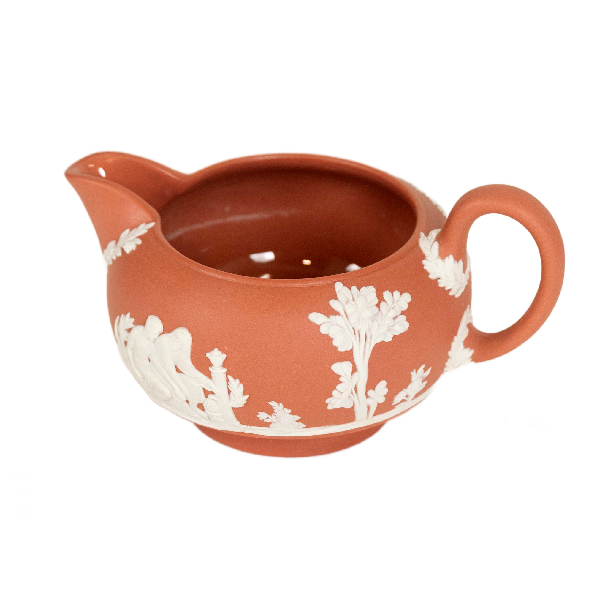15 Piece WEDGWOOD Jasperware Cream on Terra Cotta Tea Service