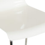 Pair of IKEA White Molded Seat Bar Stools on Chrome Base - Image 4