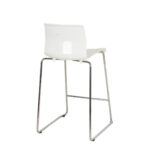 Pair of IKEA White Molded Seat Bar Stools on Chrome Base - Image 6