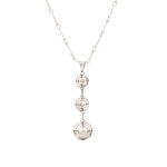 Vintage Art Deco Diamond Pendant Necklace in Platinum