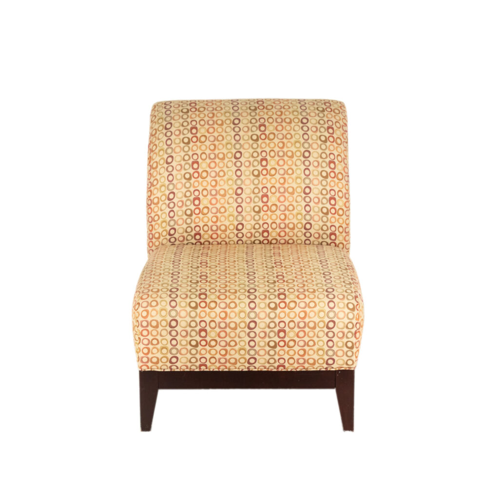 Armless Accent Chair in Multi-Color Circle Pattern Upholstery ...