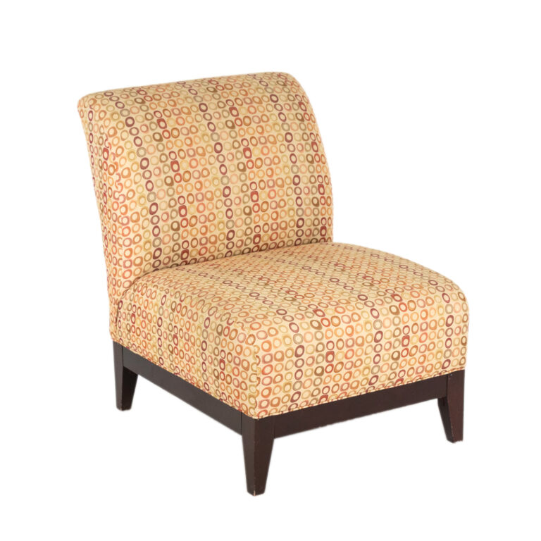 Armless Accent Chair in Multi-Color Circle Pattern Upholstery ...